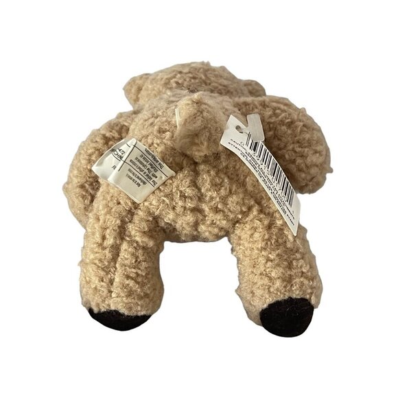 Russ Berrie Small (Mini) Beige Teddy Bear With Burgundy Bow - Picture 4 of 7